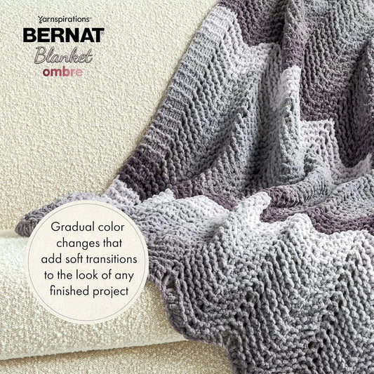 Ombre Eggplant Yarn - 2 Pack, 300g/10.5oz Polyester Super Bulky