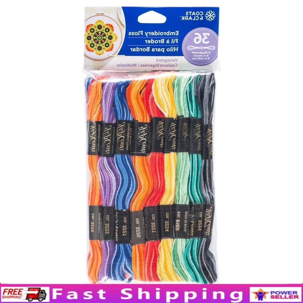 100% Cotton Mercerized Embroidery Floss 24 Skeins Value Pack 8.75 Yards Neon Shades