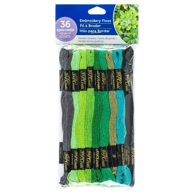 Embroidery Floss Value Pack, Garden Greens,8.75yds,Cotton