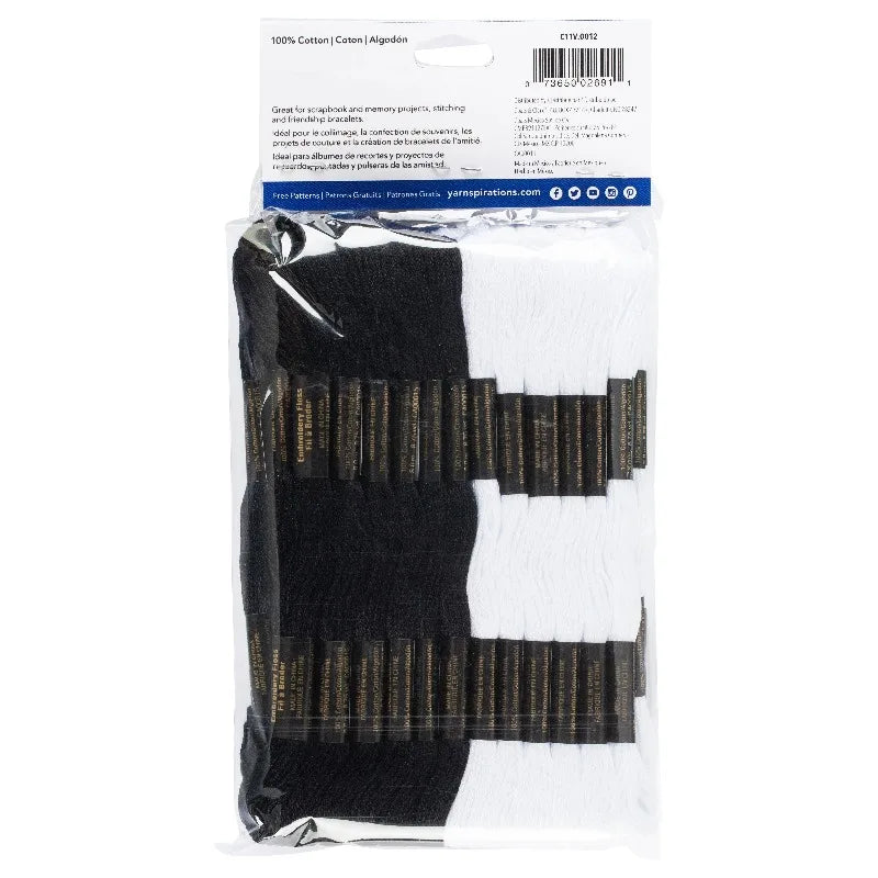 Black & White Embroidery Floss Value Pack 8.75 Yds