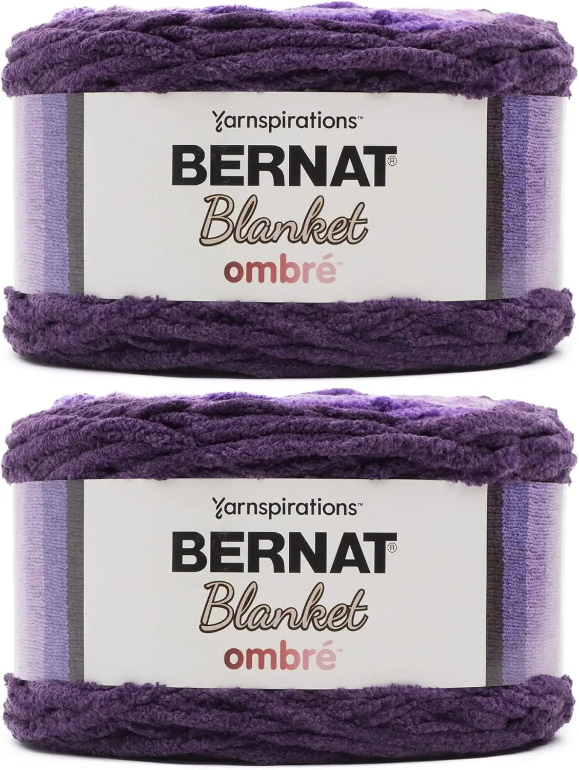 Ombre Eggplant Yarn - 2 Pack, 300g/10.5oz Polyester Super Bulky