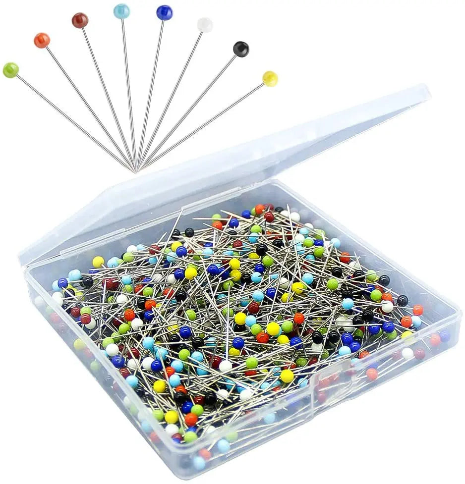 100Pcs/Box 38mm Sewing Pins Glass Ball Multicolor Head Pins Straight