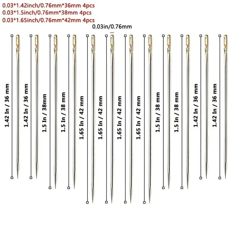 12 Pcs Blind Needle Side Hole