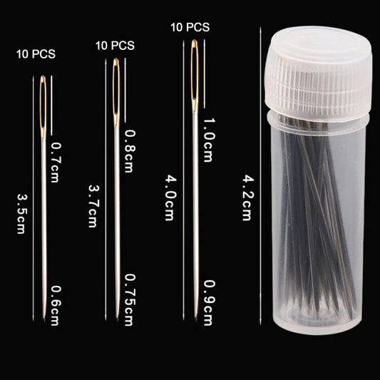 30 PCS Cross Stitch Needles Gold Tail Needle Blunt Embroidery Needle